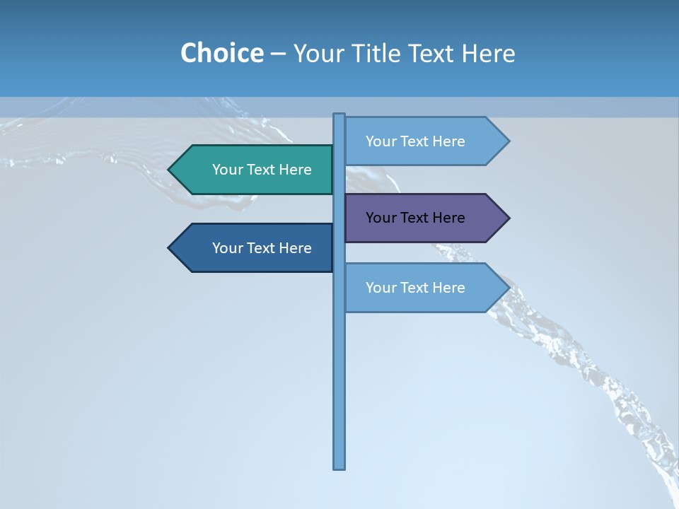 Blue Water Splash Isolated PowerPoint Template