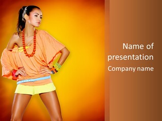 Naranja Accesorios PowerPoint Template