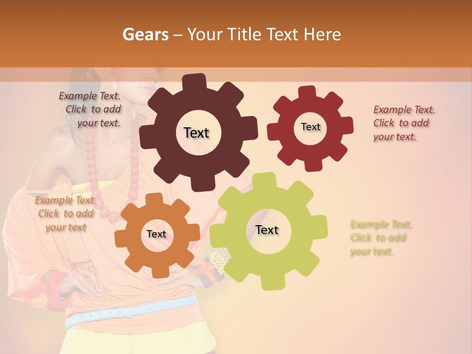 Naranja Accesorios PowerPoint Template