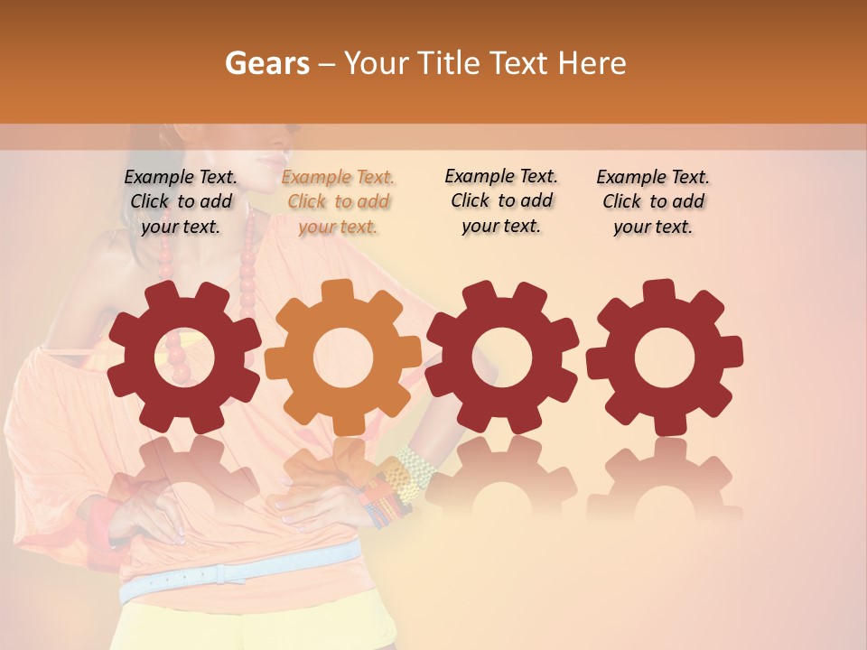 Naranja Accesorios PowerPoint Template