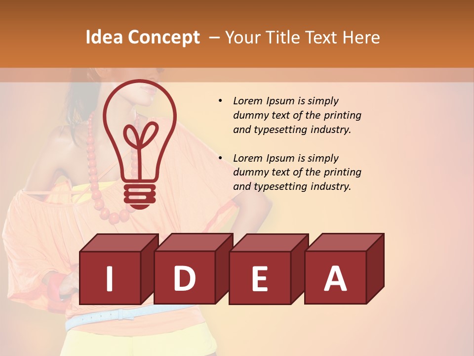 Naranja Accesorios PowerPoint Template