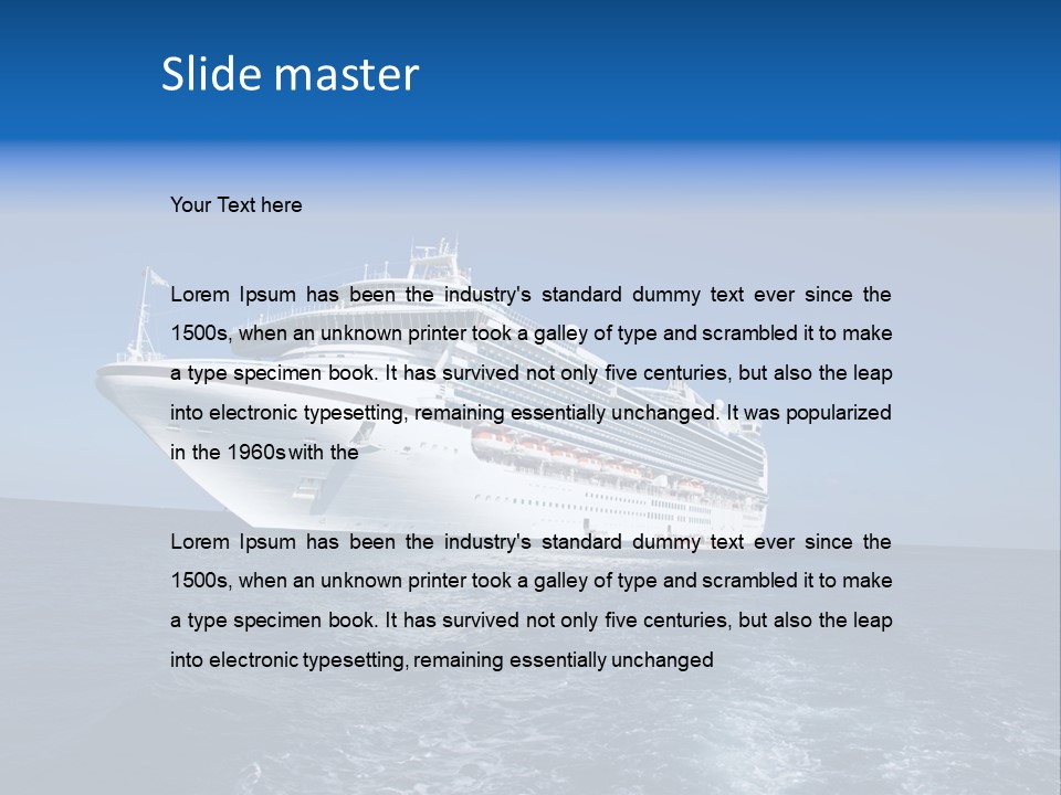 Ship Of Sea PowerPoint Template