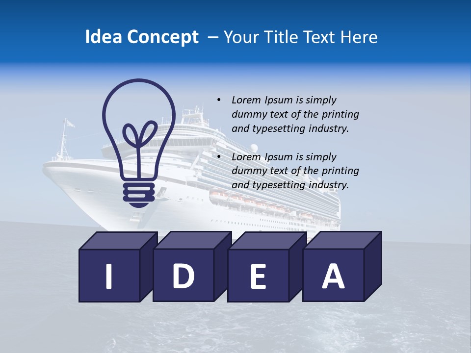 Ship Of Sea PowerPoint Template