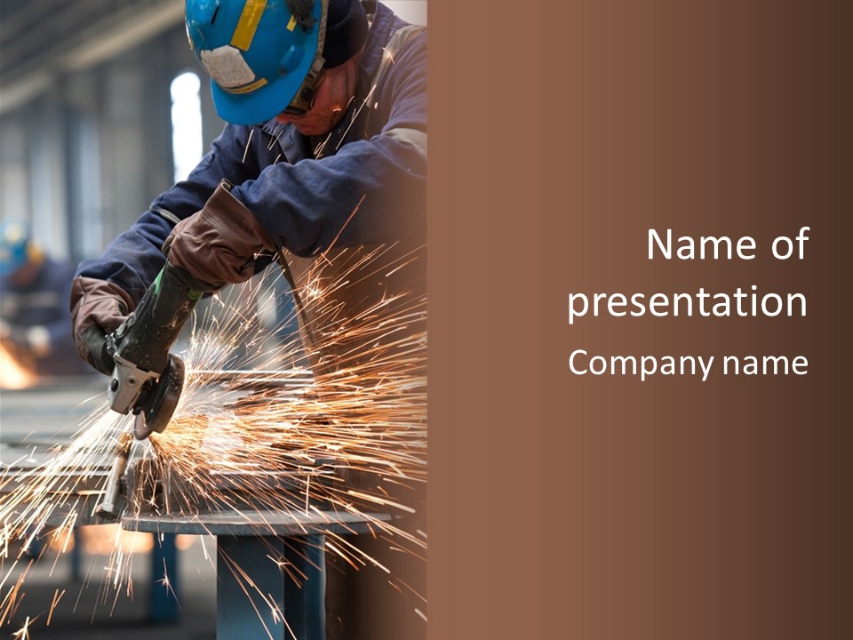 Worker In Factory PowerPoint Template