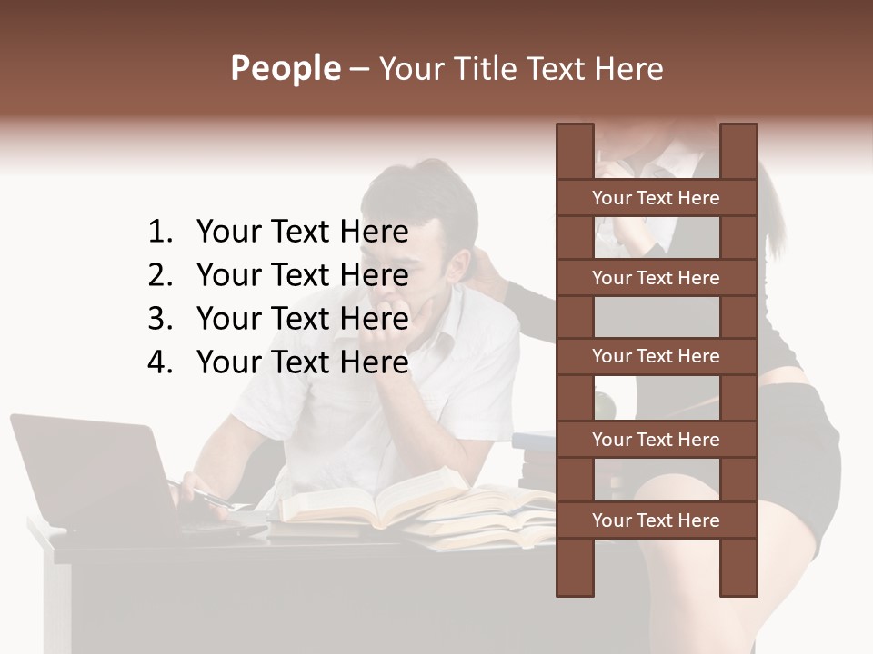 Thinking Young Studying PowerPoint Template