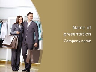 Man And Women In Suits PowerPoint Template