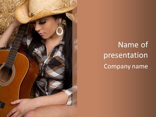Country Guitar Girl PowerPoint Template