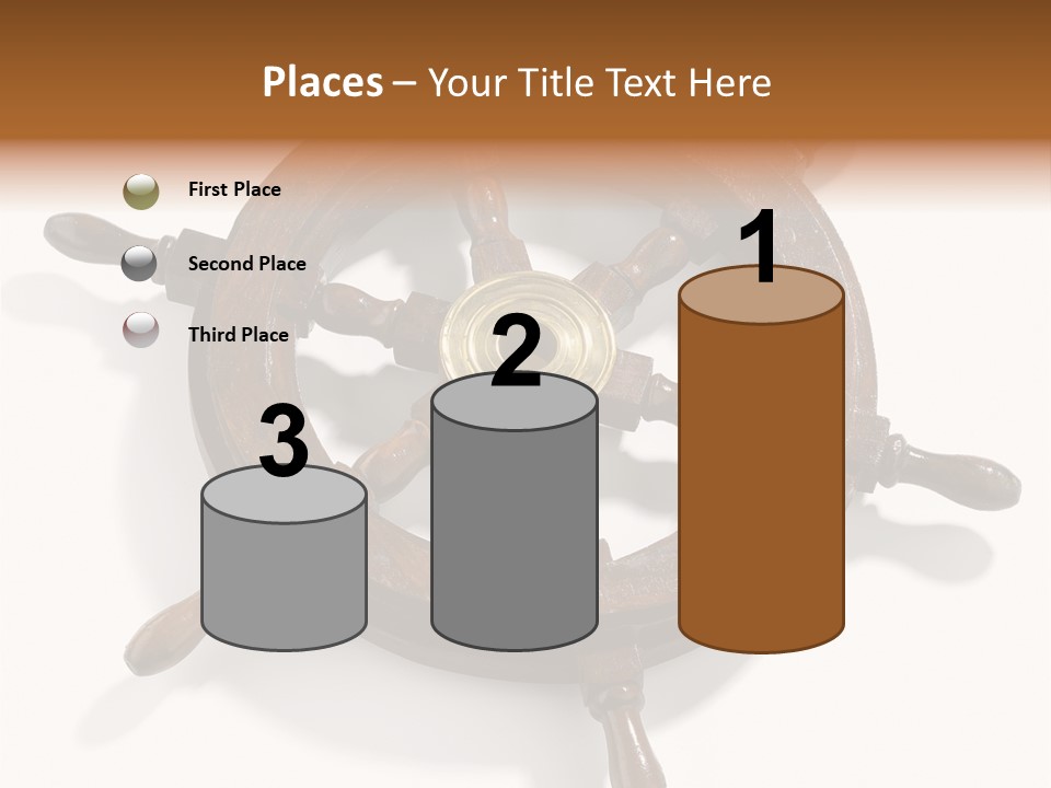 Wooden Steering Marine PowerPoint Template