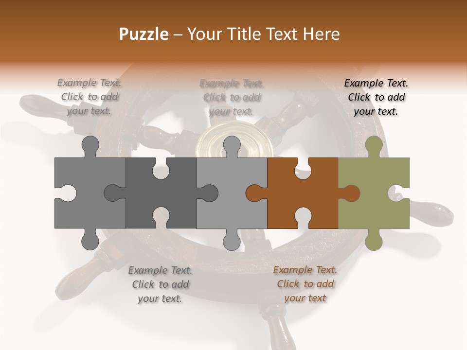 Wooden Steering Marine PowerPoint Template