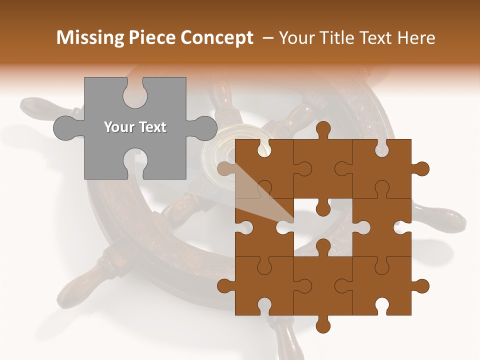 Wooden Steering Marine PowerPoint Template
