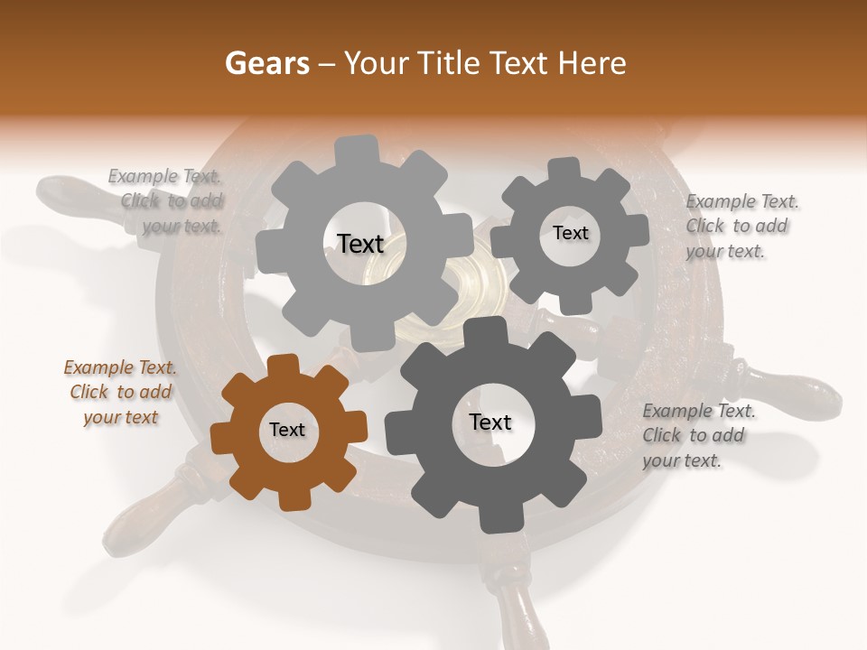 Wooden Steering Marine PowerPoint Template