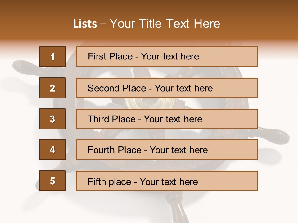 Wooden Steering Marine PowerPoint Template