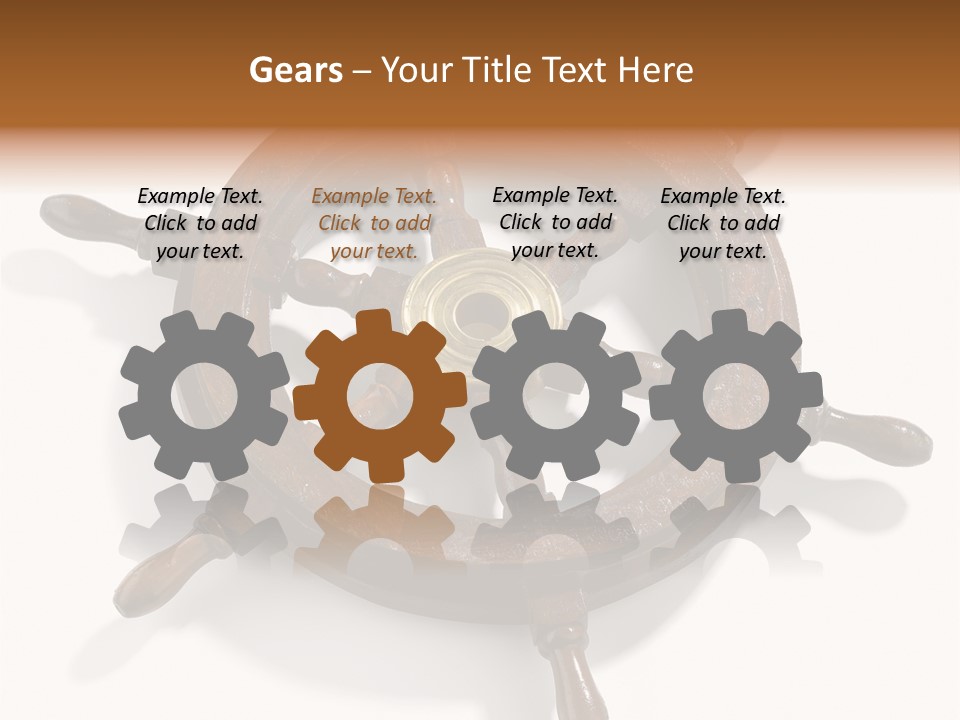 Wooden Steering Marine PowerPoint Template