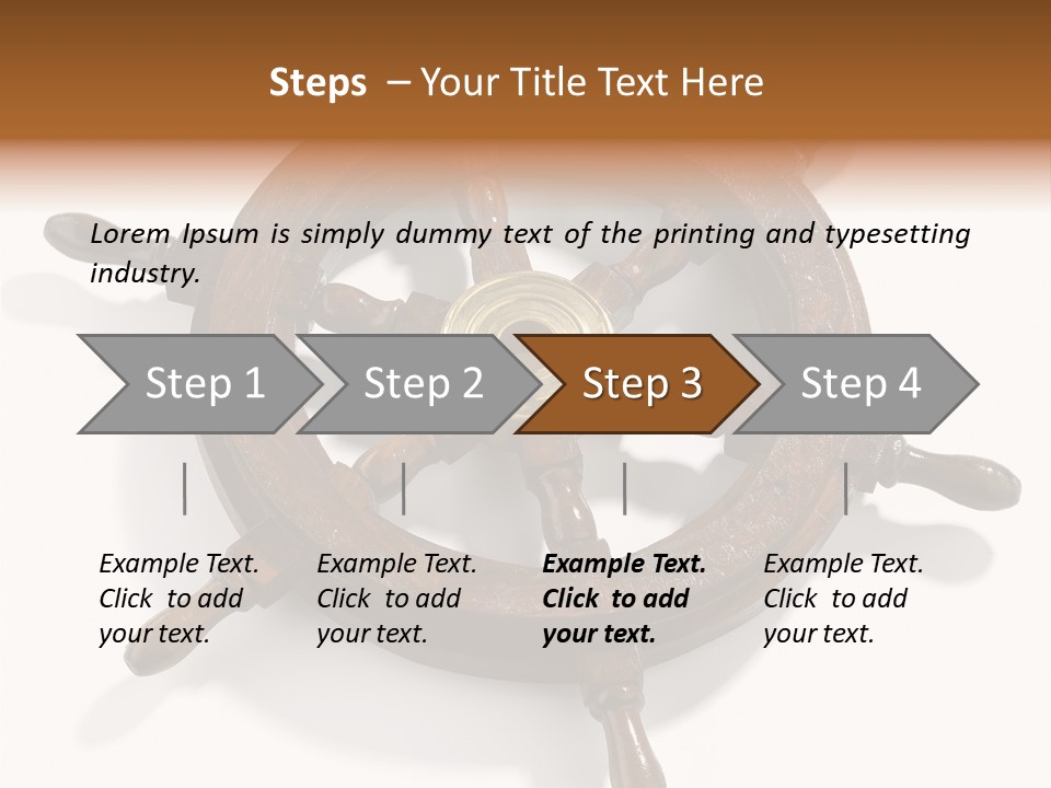 Wooden Steering Marine PowerPoint Template