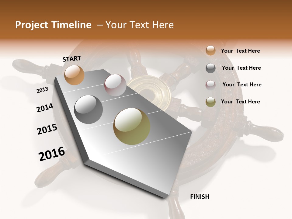 Wooden Steering Marine PowerPoint Template