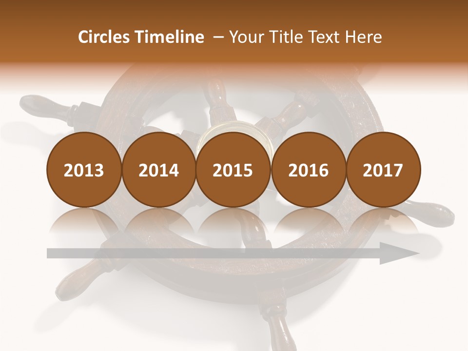Wooden Steering Marine PowerPoint Template