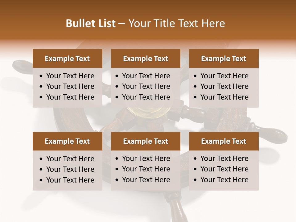 Wooden Steering Marine PowerPoint Template