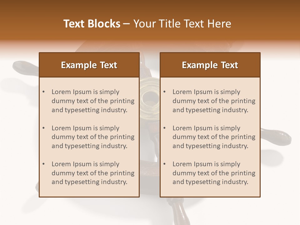 Wooden Steering Marine PowerPoint Template