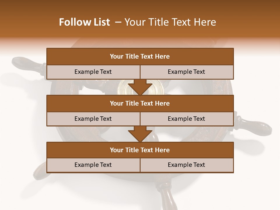 Wooden Steering Marine PowerPoint Template