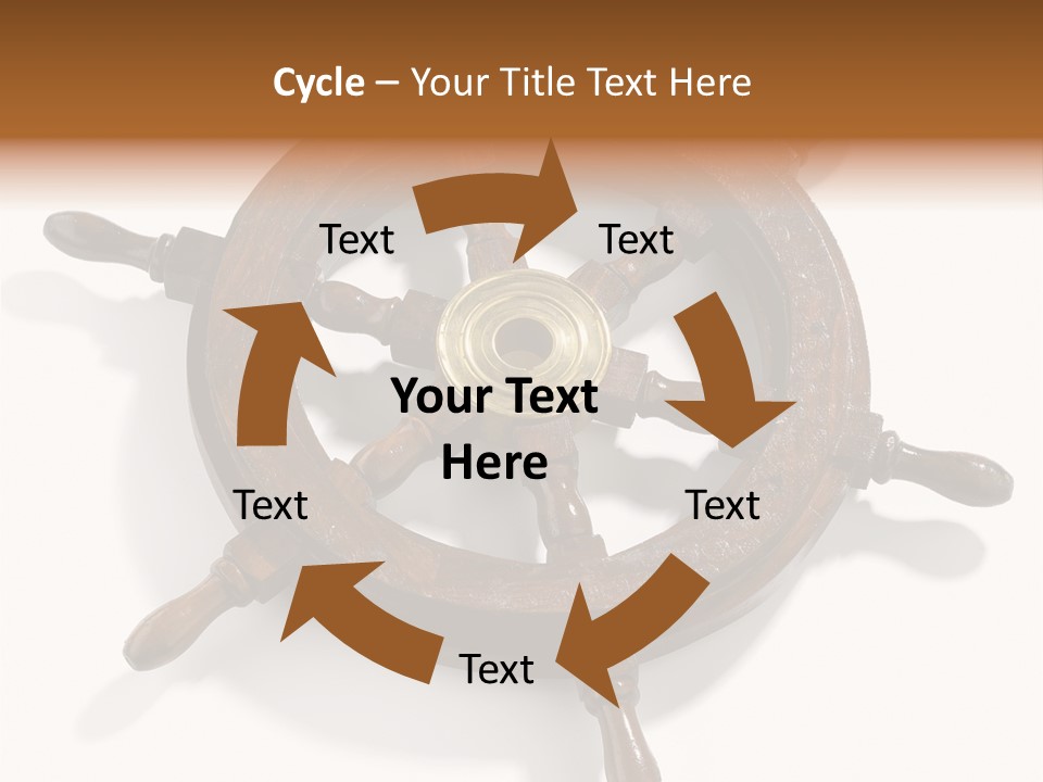 Wooden Steering Marine PowerPoint Template