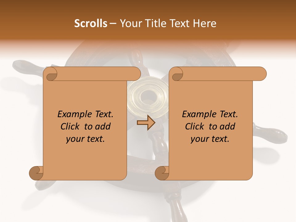 Wooden Steering Marine PowerPoint Template