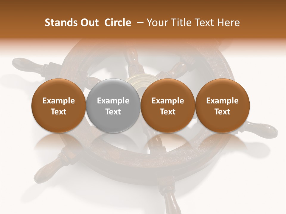 Wooden Steering Marine PowerPoint Template