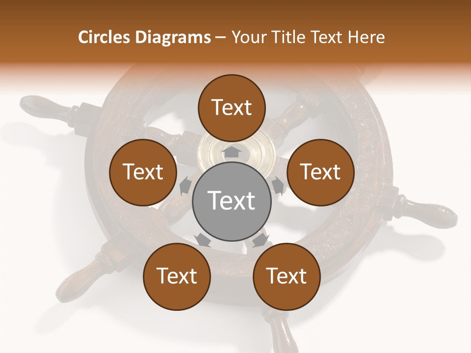 Wooden Steering Marine PowerPoint Template