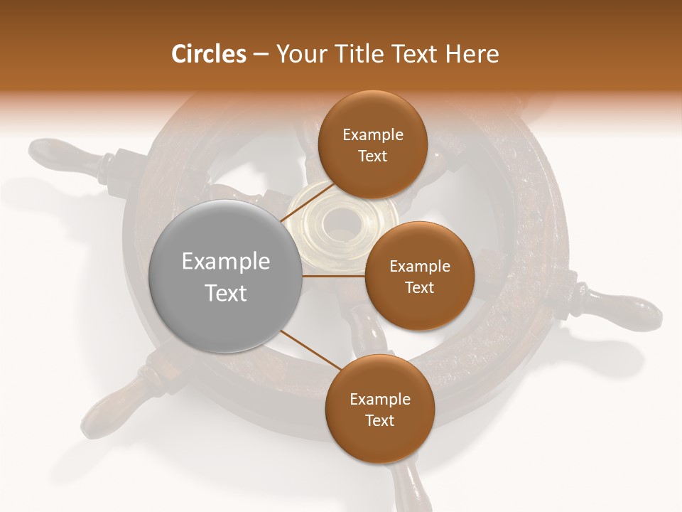 Wooden Steering Marine PowerPoint Template
