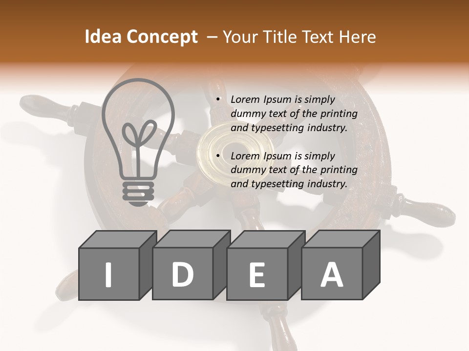 Wooden Steering Marine PowerPoint Template