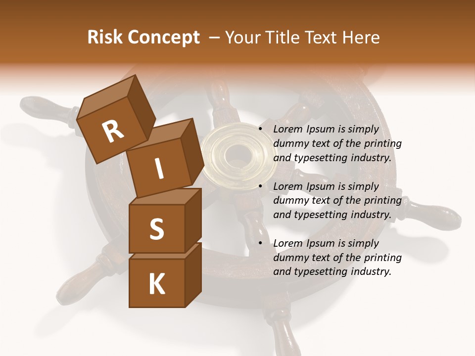 Wooden Steering Marine PowerPoint Template
