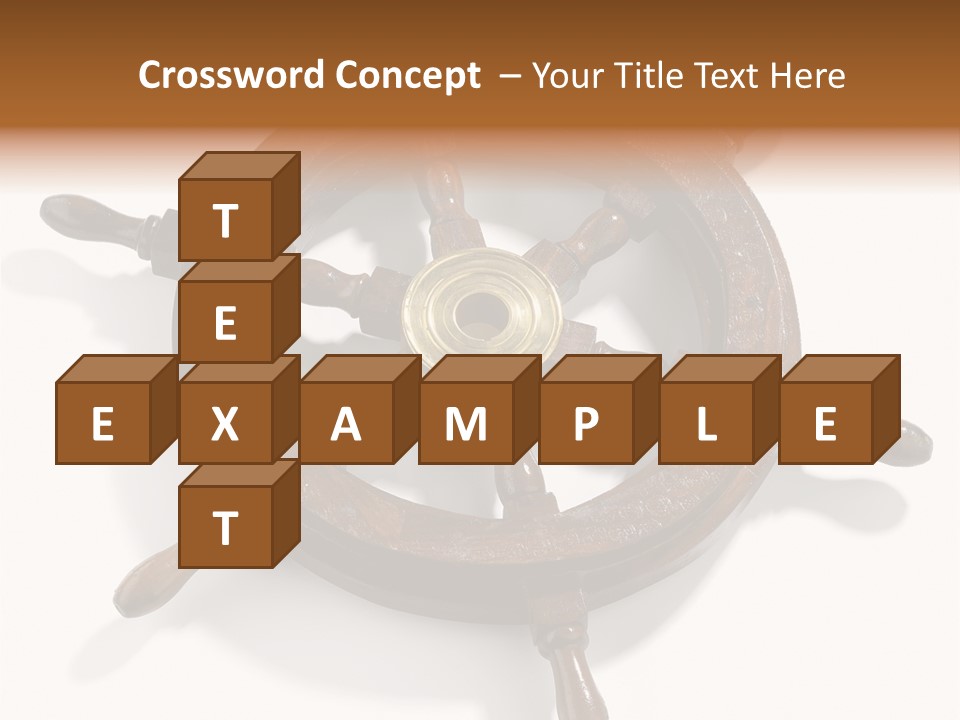 Wooden Steering Marine PowerPoint Template