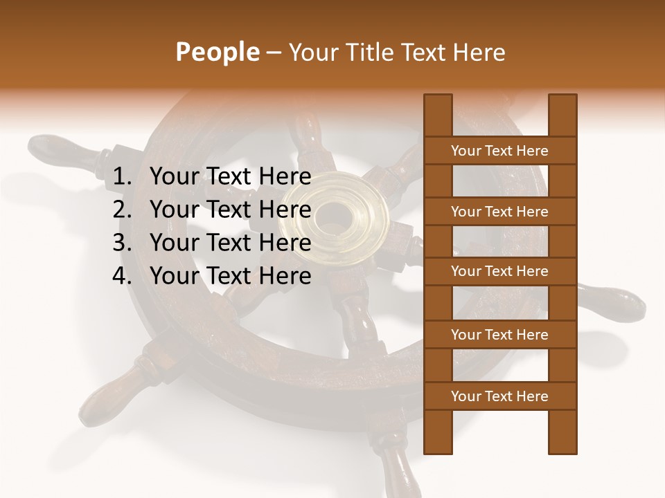 Wooden Steering Marine PowerPoint Template