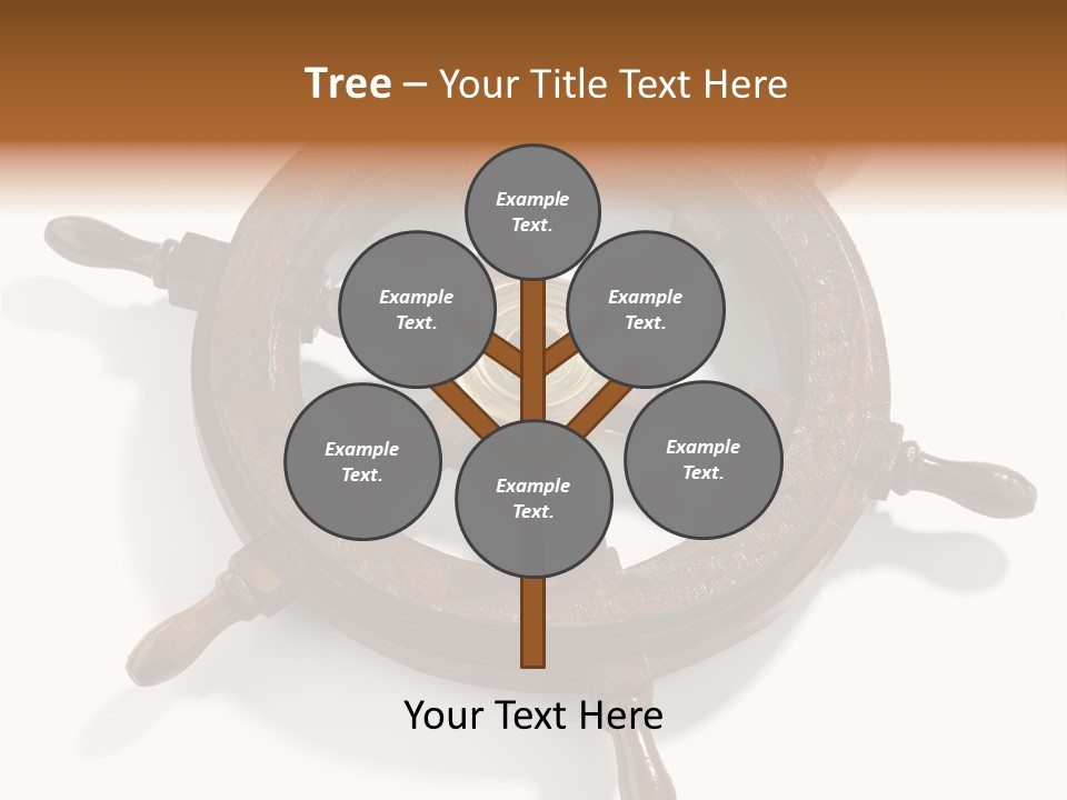 Wooden Steering Marine PowerPoint Template