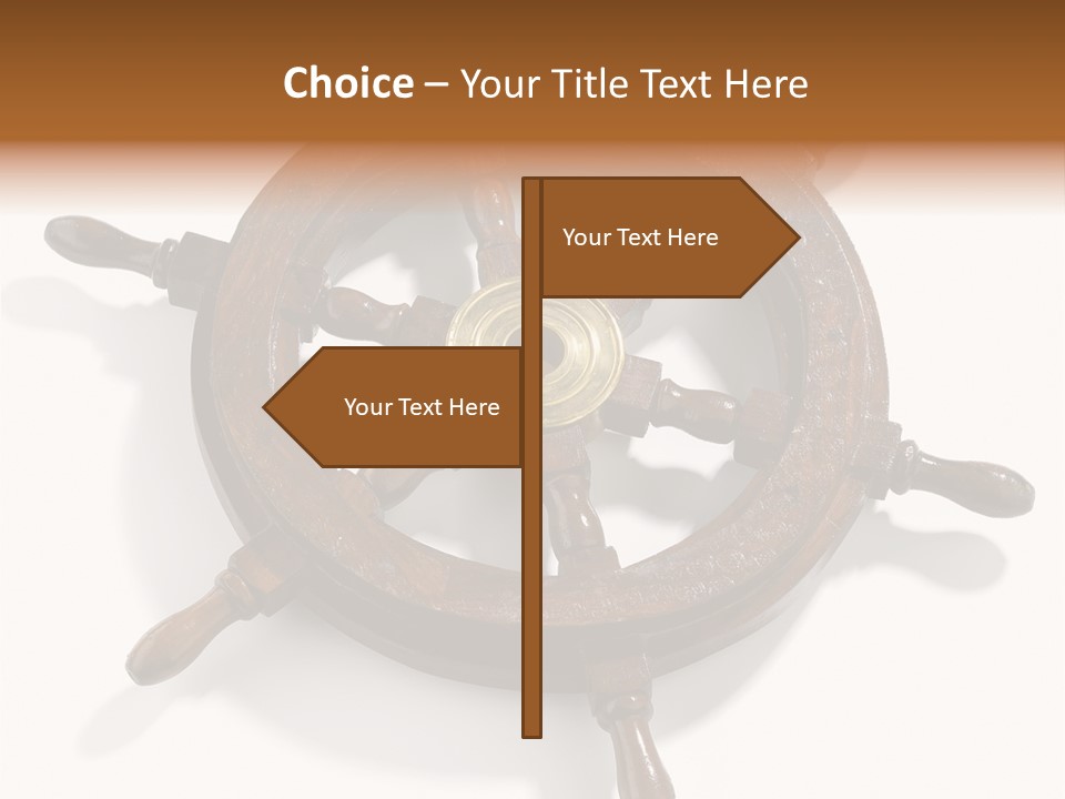 Wooden Steering Marine PowerPoint Template