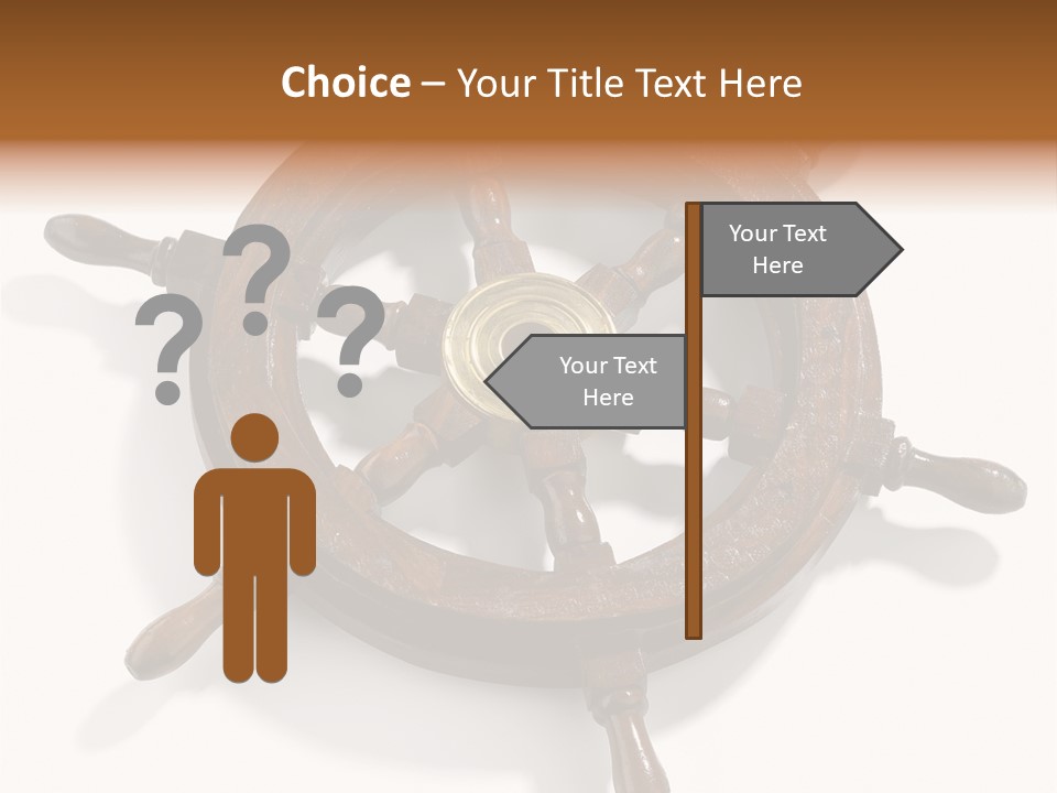 Wooden Steering Marine PowerPoint Template