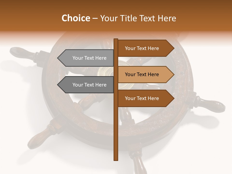 Wooden Steering Marine PowerPoint Template