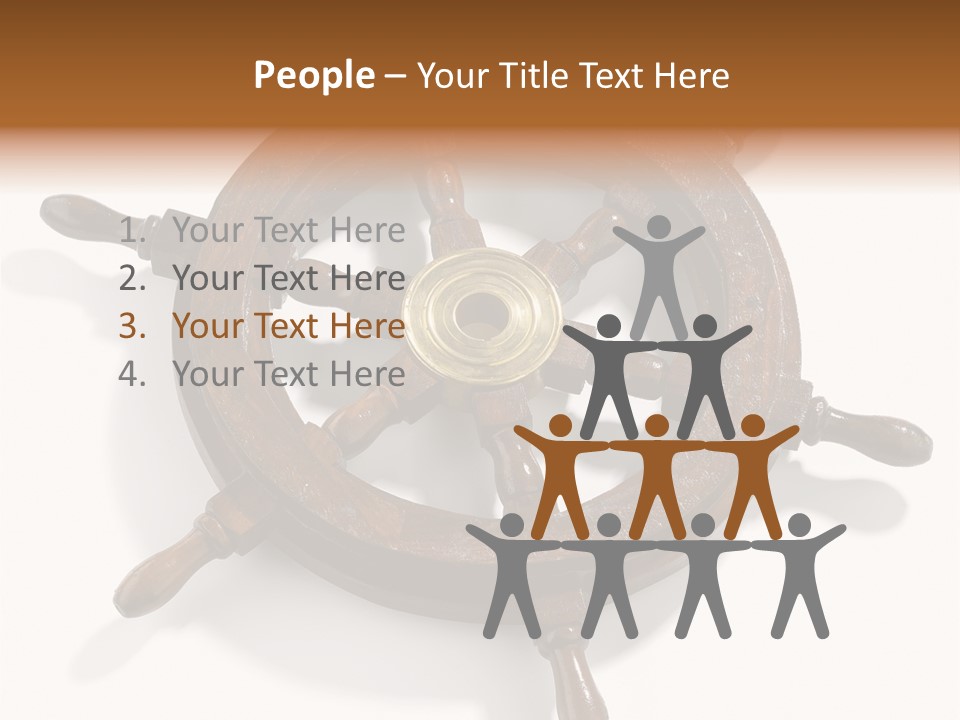 Wooden Steering Marine PowerPoint Template