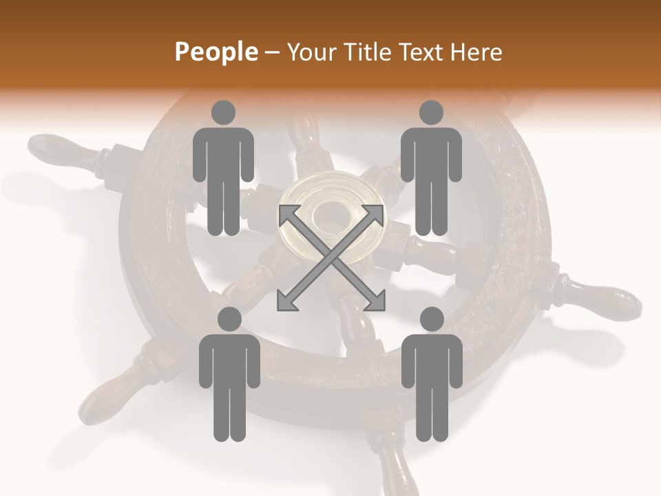 Wooden Steering Marine PowerPoint Template