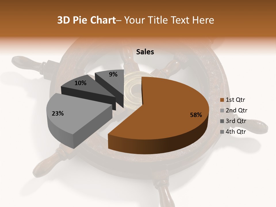 Wooden Steering Marine PowerPoint Template