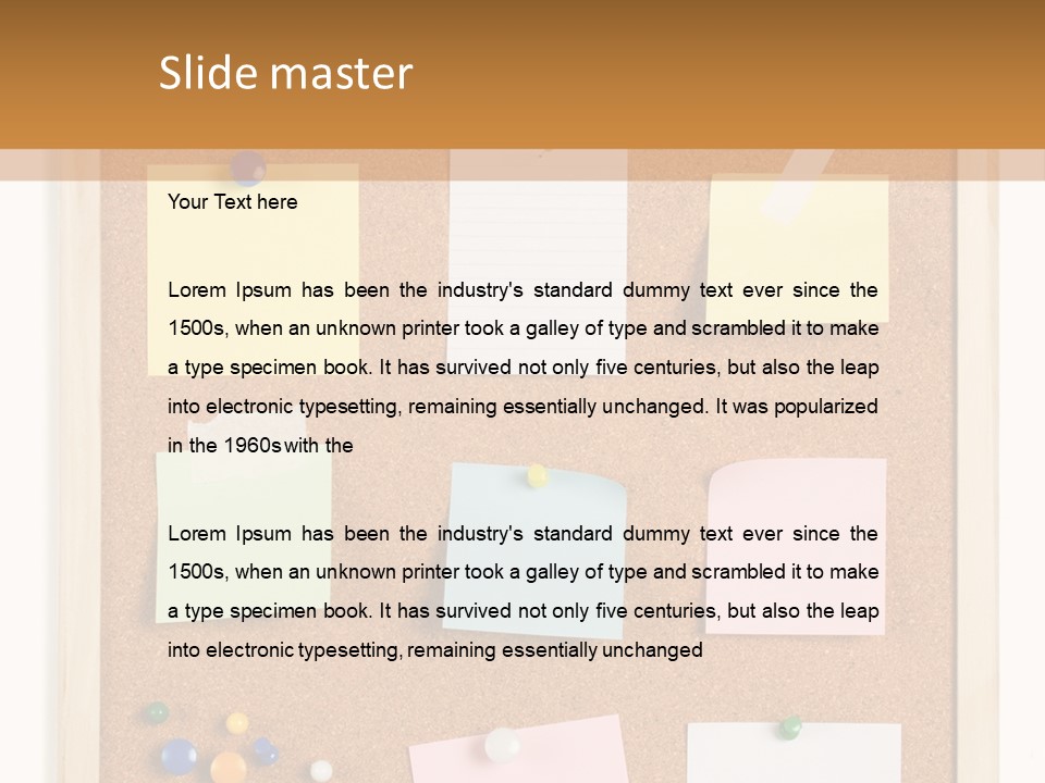 Cork Noticeboard PowerPoint Template