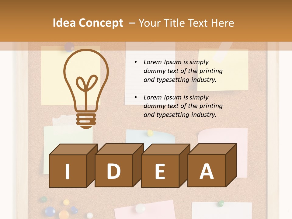 Cork Noticeboard PowerPoint Template