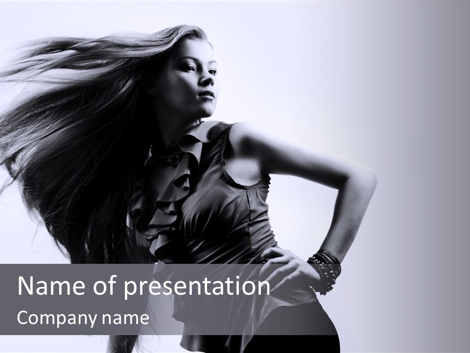 Sensual Hair Long PowerPoint Template