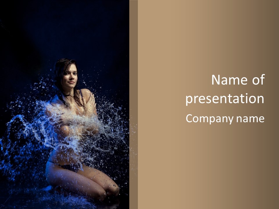 Girl In A Water PowerPoint Template