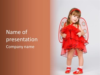 Little Girl In A Dress PowerPoint Template