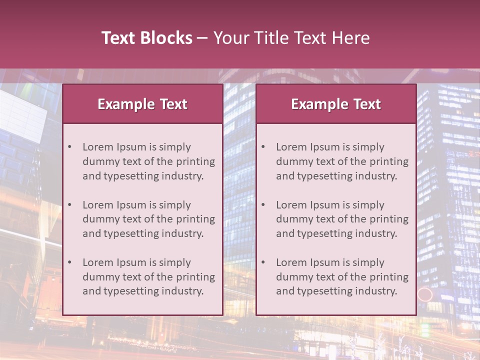 Night City Vector PowerPoint Template