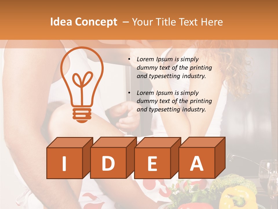 Couple In The Kitchen PowerPoint Template