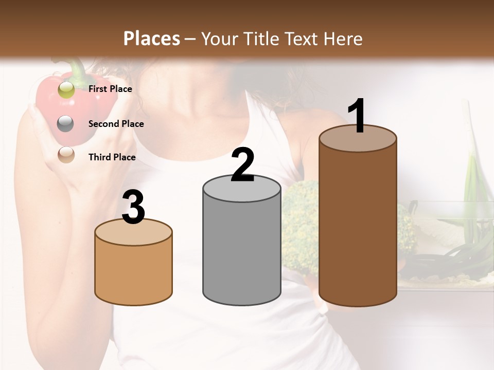 Woman With Vegetables PowerPoint Template