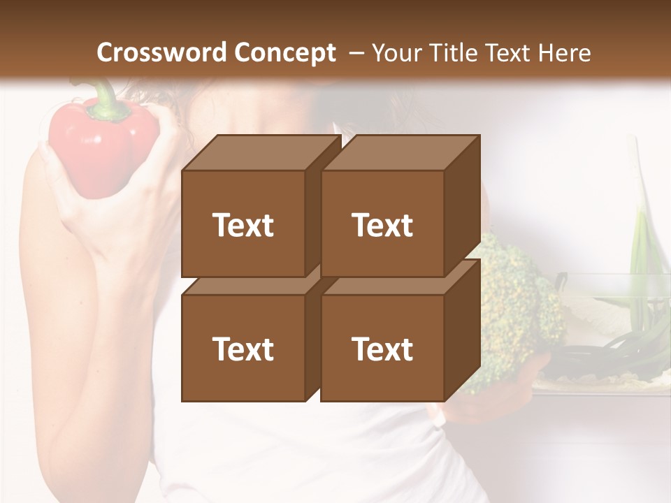 Woman With Vegetables PowerPoint Template