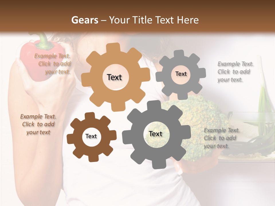 Woman With Vegetables PowerPoint Template