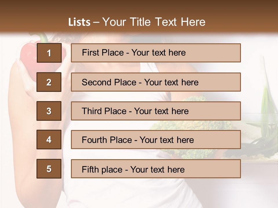 Woman With Vegetables PowerPoint Template
